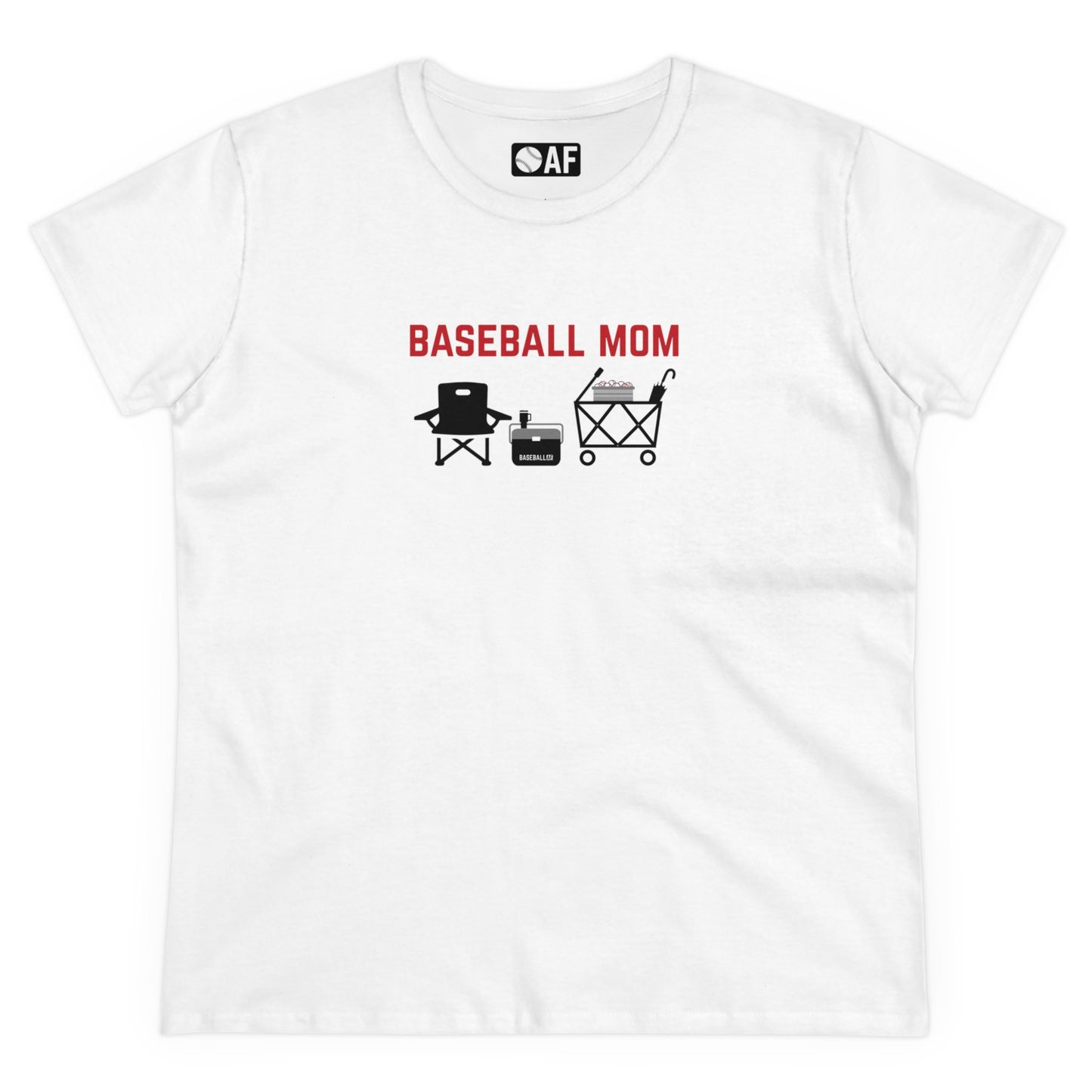 Baseball Mom (wagon) : : Women's Tee