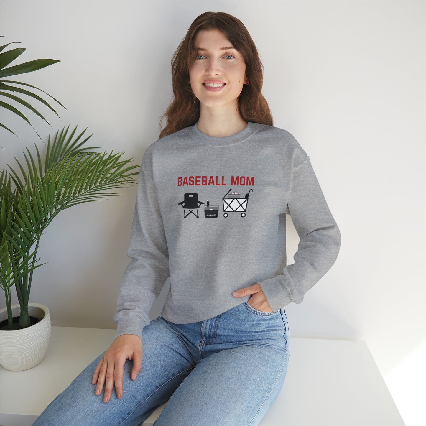 Baseball Mom (wagon) : : Sweatshirt